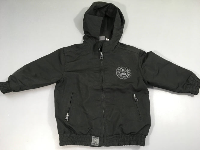 Blouson noir zippé à capuche, moins cher chez Petit Kiwi