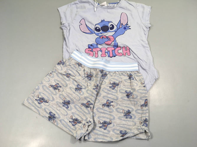 Pyjashort STITCH jersey bleu clair/rose, moins cher chez Petit Kiwi