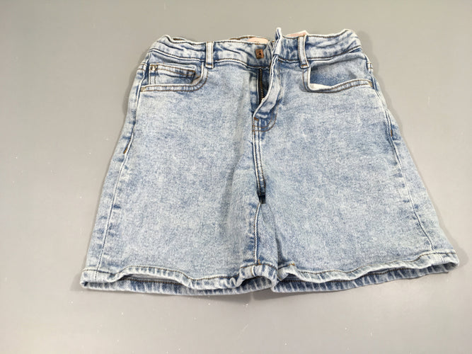 Short jean bleu clair, élastique à la taille, moins cher chez Petit Kiwi