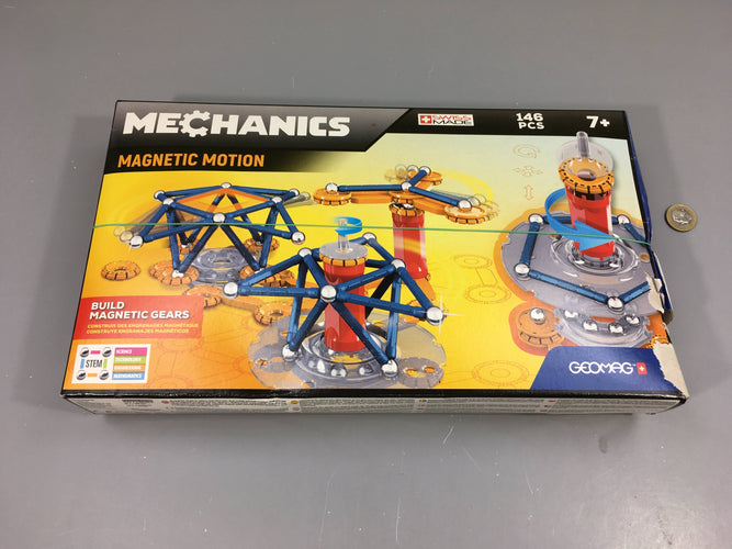 Geomag+ Mechanics Magnetic motion 146 pcs +7a Complet Boite abimée, moins cher chez Petit Kiwi