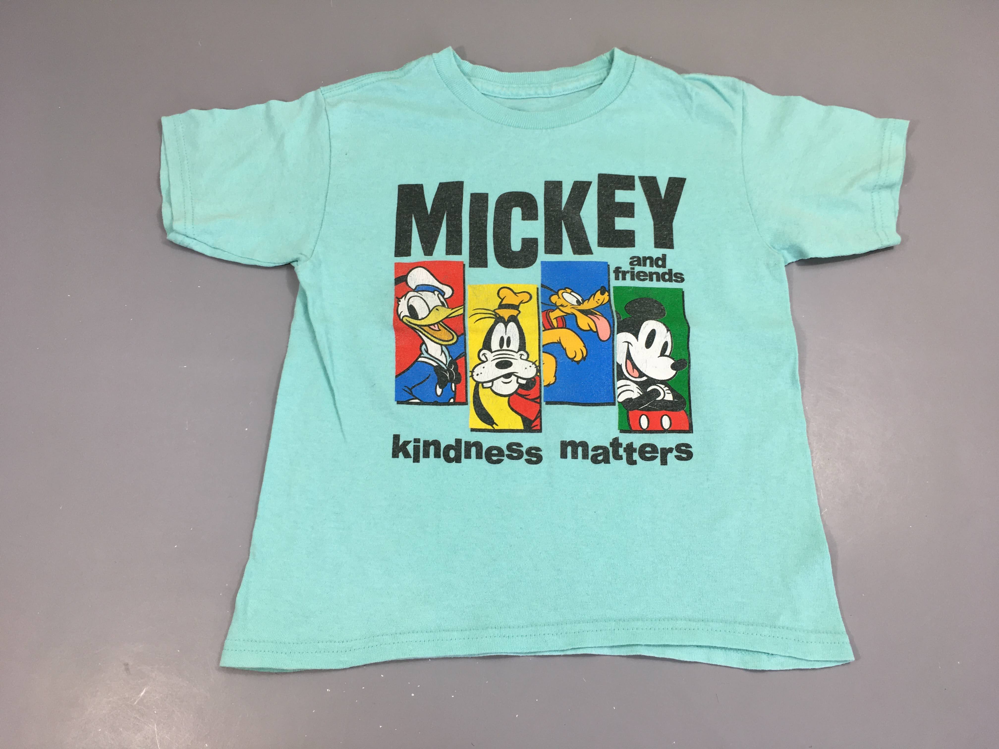 T-shirt m.c vert d'eau Mickey, légèrement bouloché