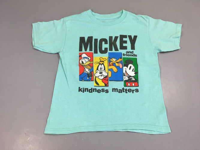T-shirt m.c vert d'eau Mickey, légèrement bouloché, moins cher chez Petit Kiwi
