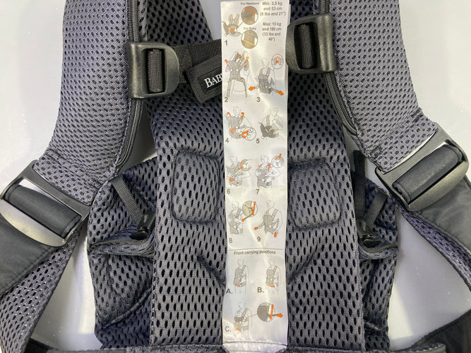 Etat neuf-Porte bébé ventral/dorsal One Air mesh 3D anthracite de 0 à 3a / 3,5 à 15 kg Ceinture large et solide- Bretelles rembourrées, moins cher chez Petit Kiwi