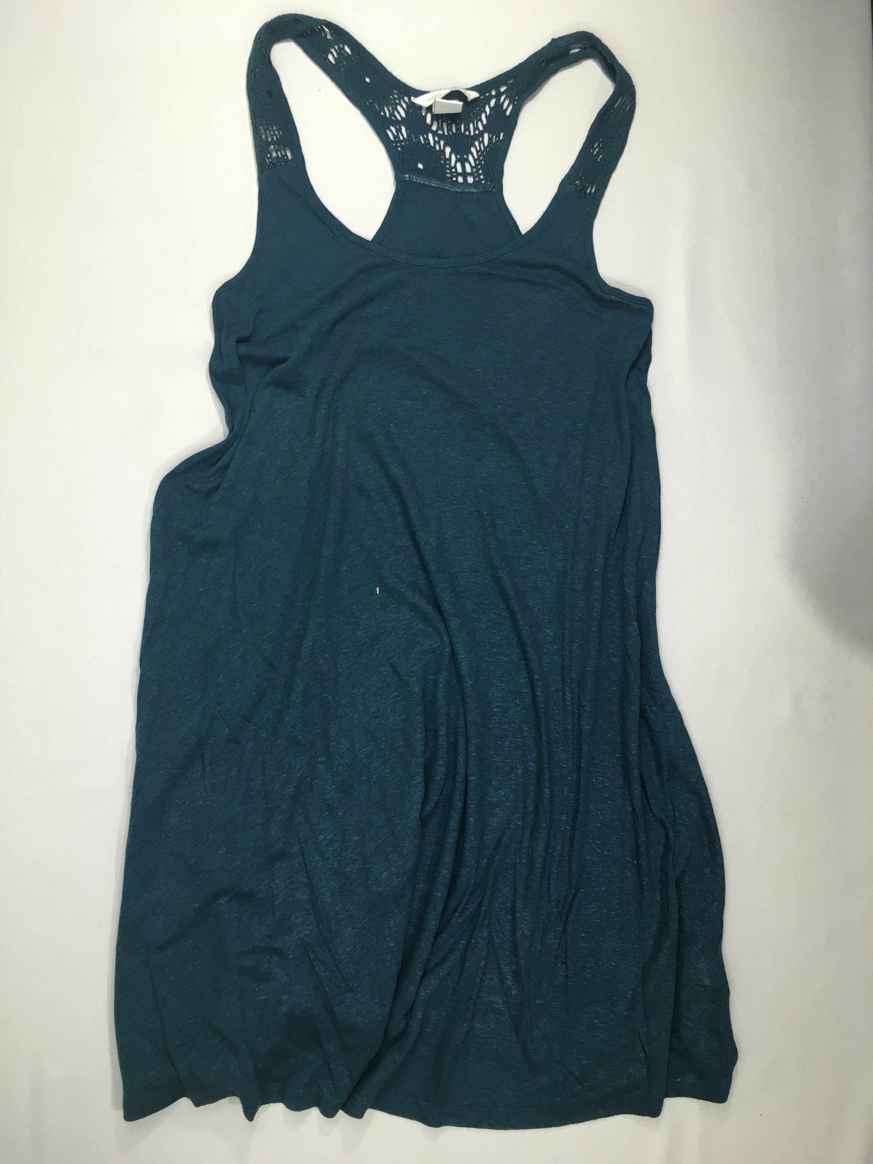 Robe s.m ultra light jersey bleu canard dentelle haut