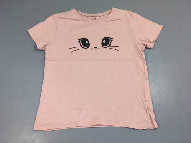T-shirt m.c rose chat, moins cher chez Petit Kiwi