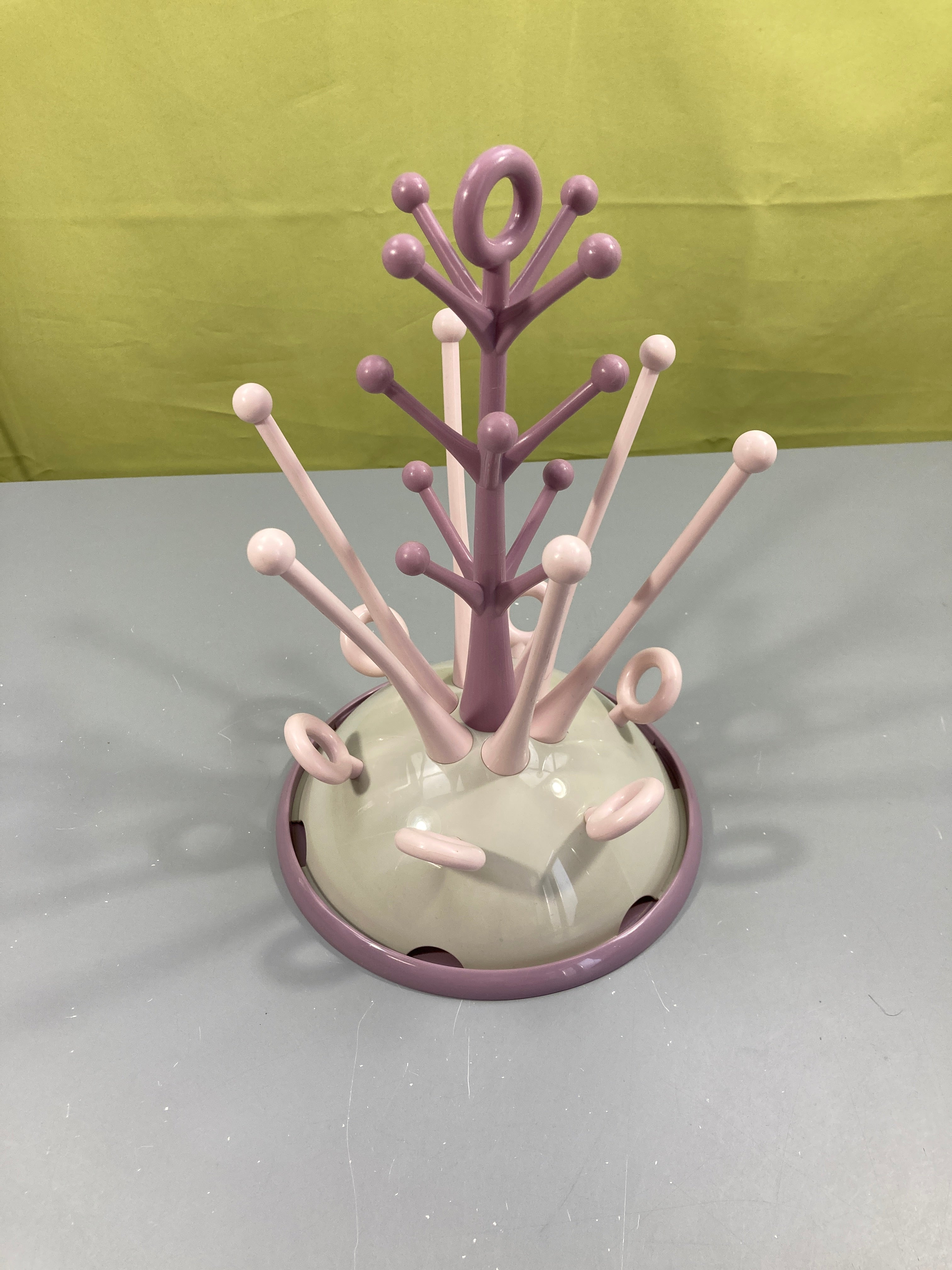 Ar.bre/égouttoir à biberons gris/rose/mauve