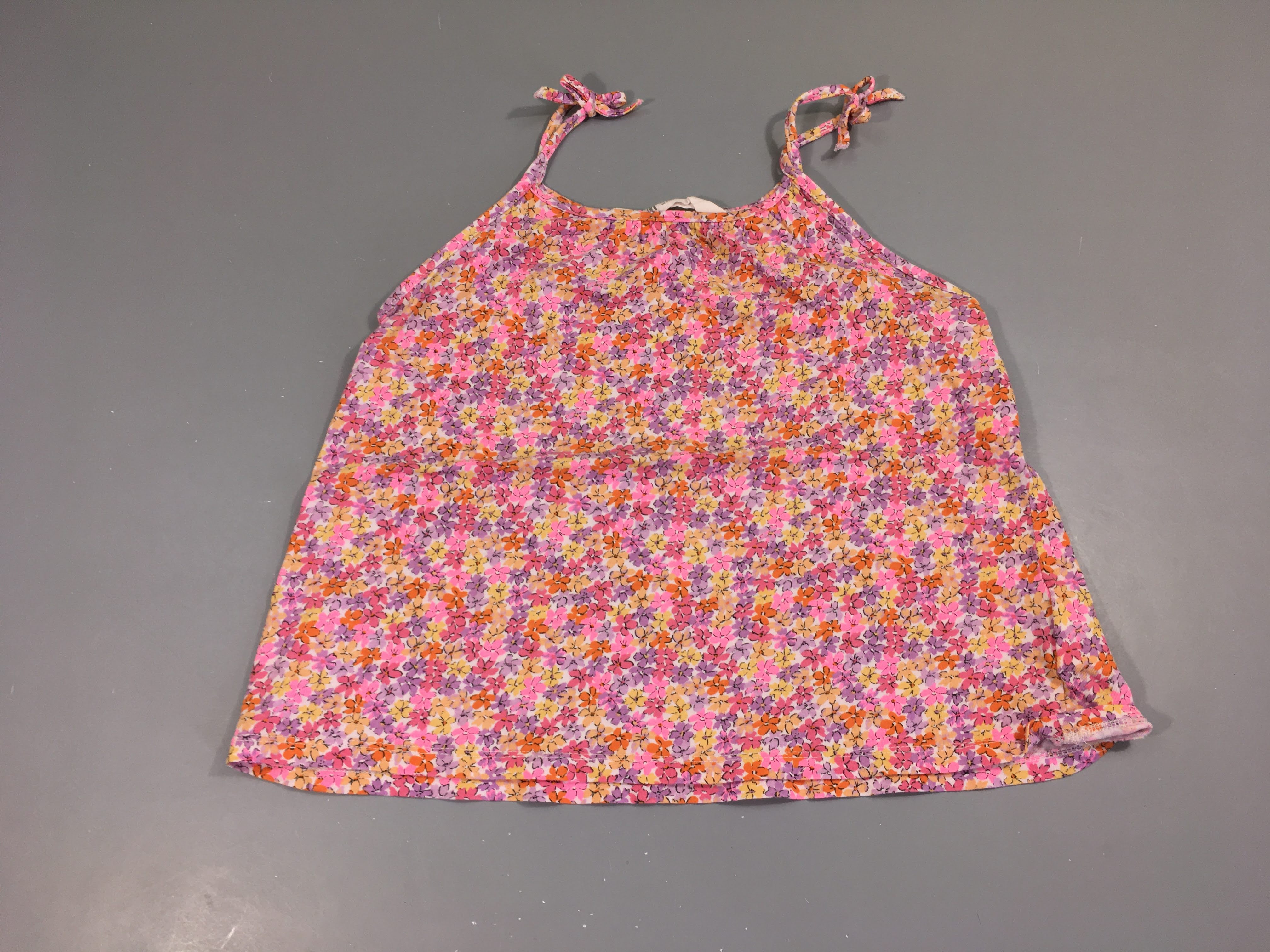 T-shirt fines bretelles fleuri multicolore