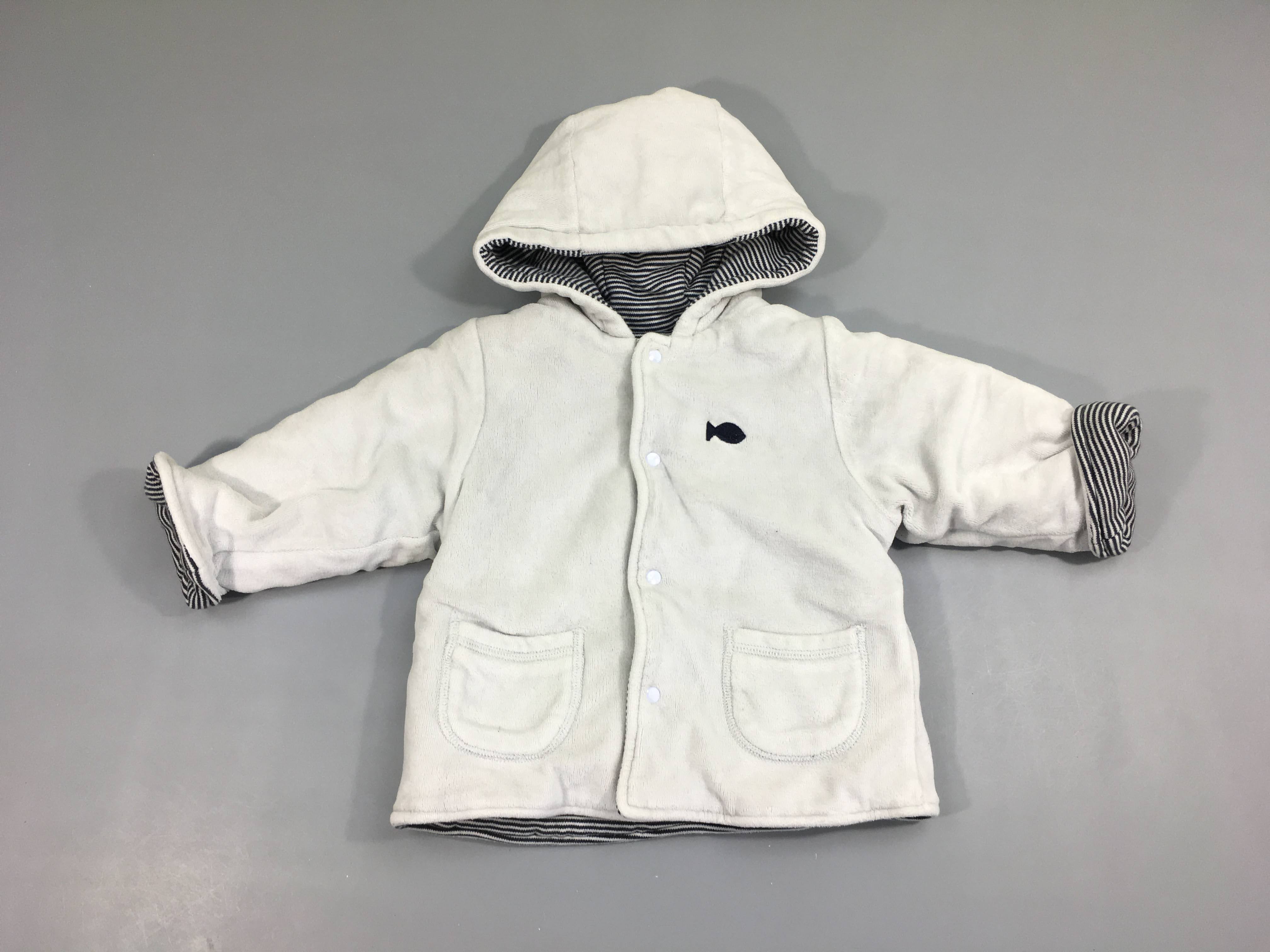 Gilet-veste ouatinée velours bleu pâle