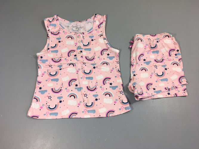 Pyjashort 2pcs jersey s.m rose nuages, moins cher chez Petit Kiwi