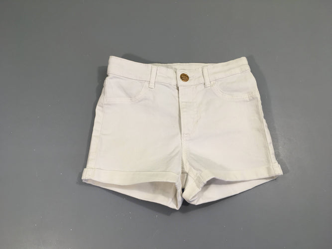 Short toile blanc à revers, moins cher chez Petit Kiwi