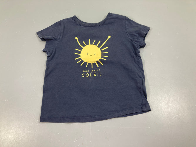 T-shirt m.c bleu foncé soleil, moins cher chez Petit Kiwi
