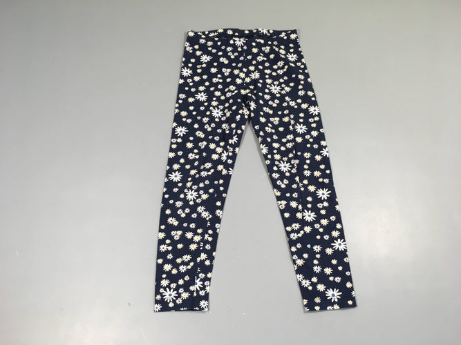 Legging bleu foncé fleuri, moins cher chez Petit Kiwi