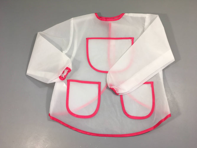 Tablier plastique transparent/rose, moins cher chez Petit Kiwi