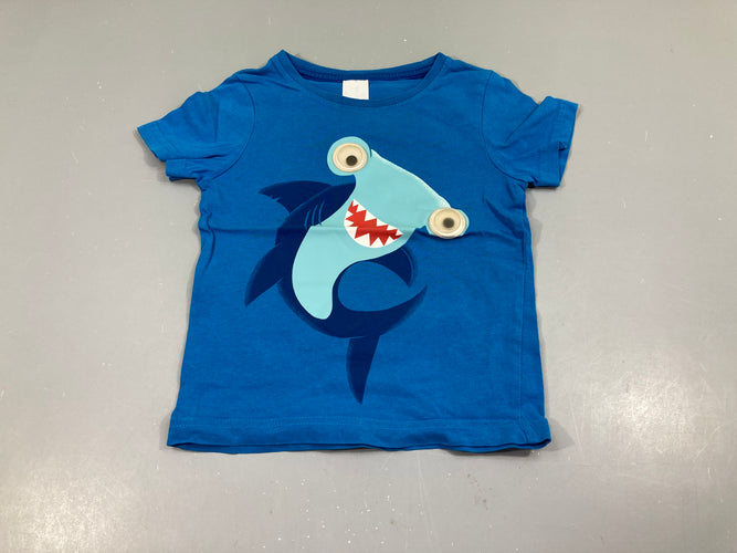 T-shirt m.c bleu requin, moins cher chez Petit Kiwi