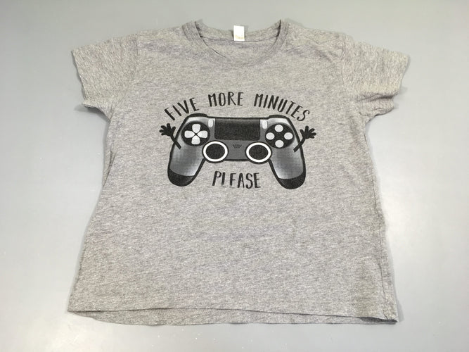 T-shirt m.c gris chiné five manette console, bouloché, moins cher chez Petit Kiwi
