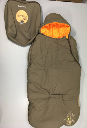 Sac de couchage brun, 85cm max, Arpenaz baby Petites taches intérieur voir photos, moins cher chez Petit Kiwi