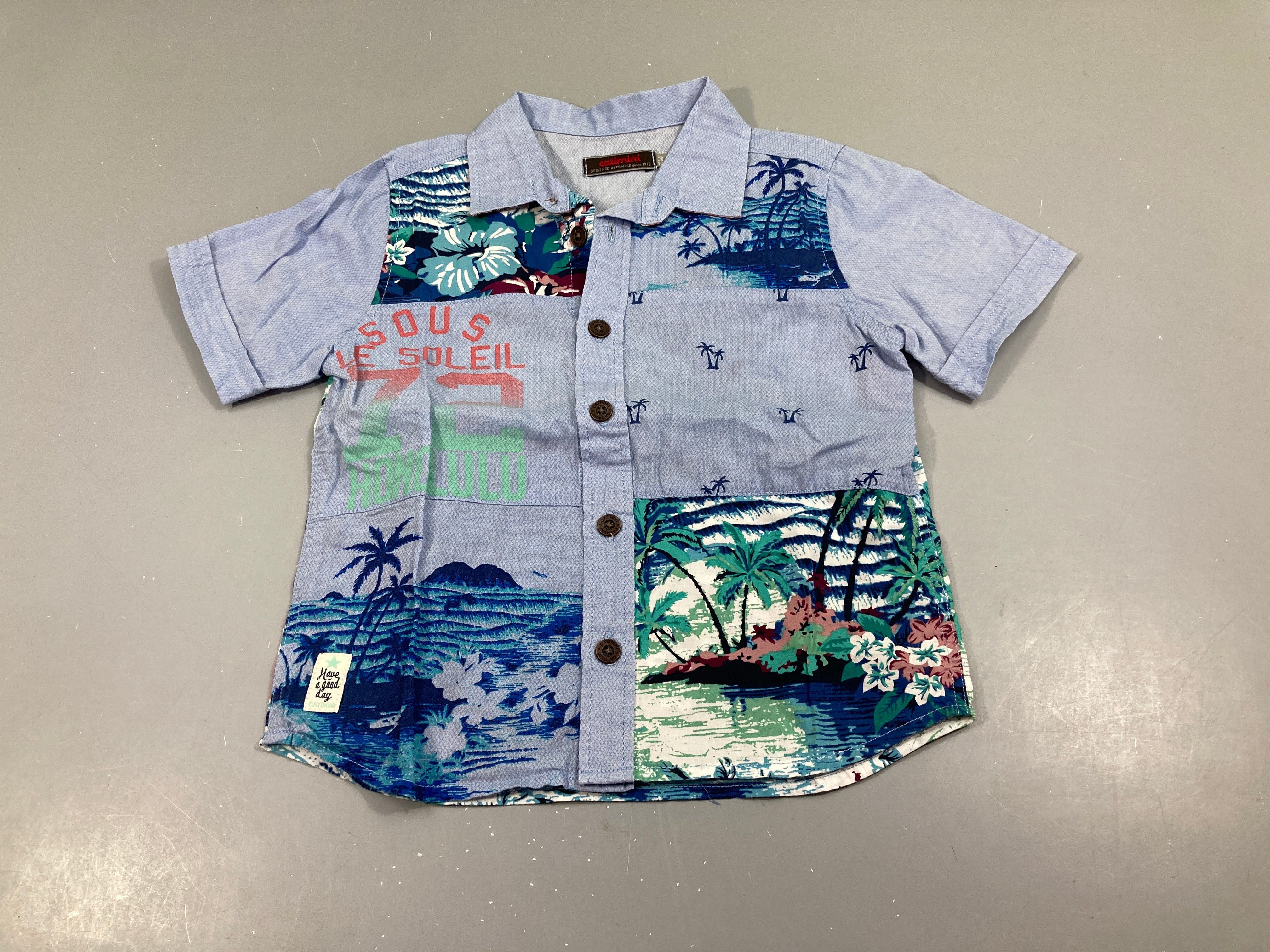 Chemise m.c bleue sous le soleil plamiers