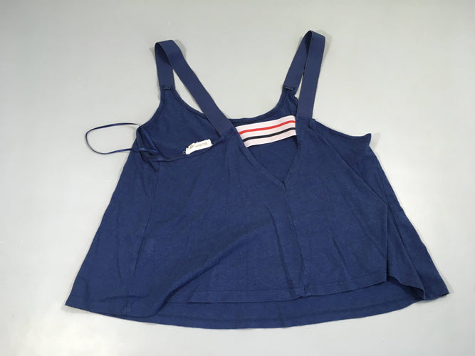 T-shirt s.m crop top bleu foncé élastique dans le dos, moins cher chez Petit Kiwi