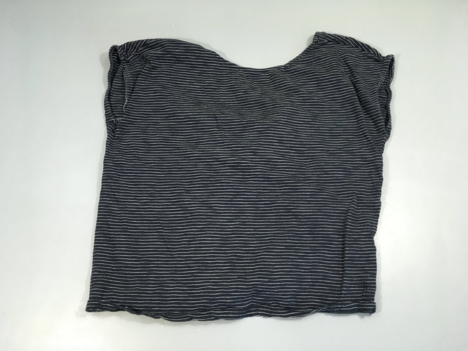 T-shirt m.c bleu foncé rayé noeud dans le dos, moins cher chez Petit Kiwi
