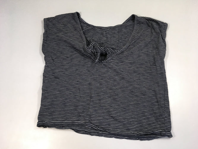 T-shirt m.c bleu foncé rayé noeud dans le dos, moins cher chez Petit Kiwi