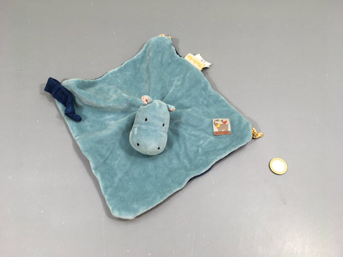 Doudou plat hippo, les Papoum, moins cher chez Petit Kiwi