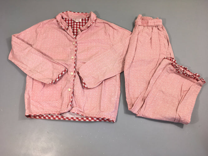 Pyjama 2 pcs chemise rose motifs, moins cher chez Petit Kiwi