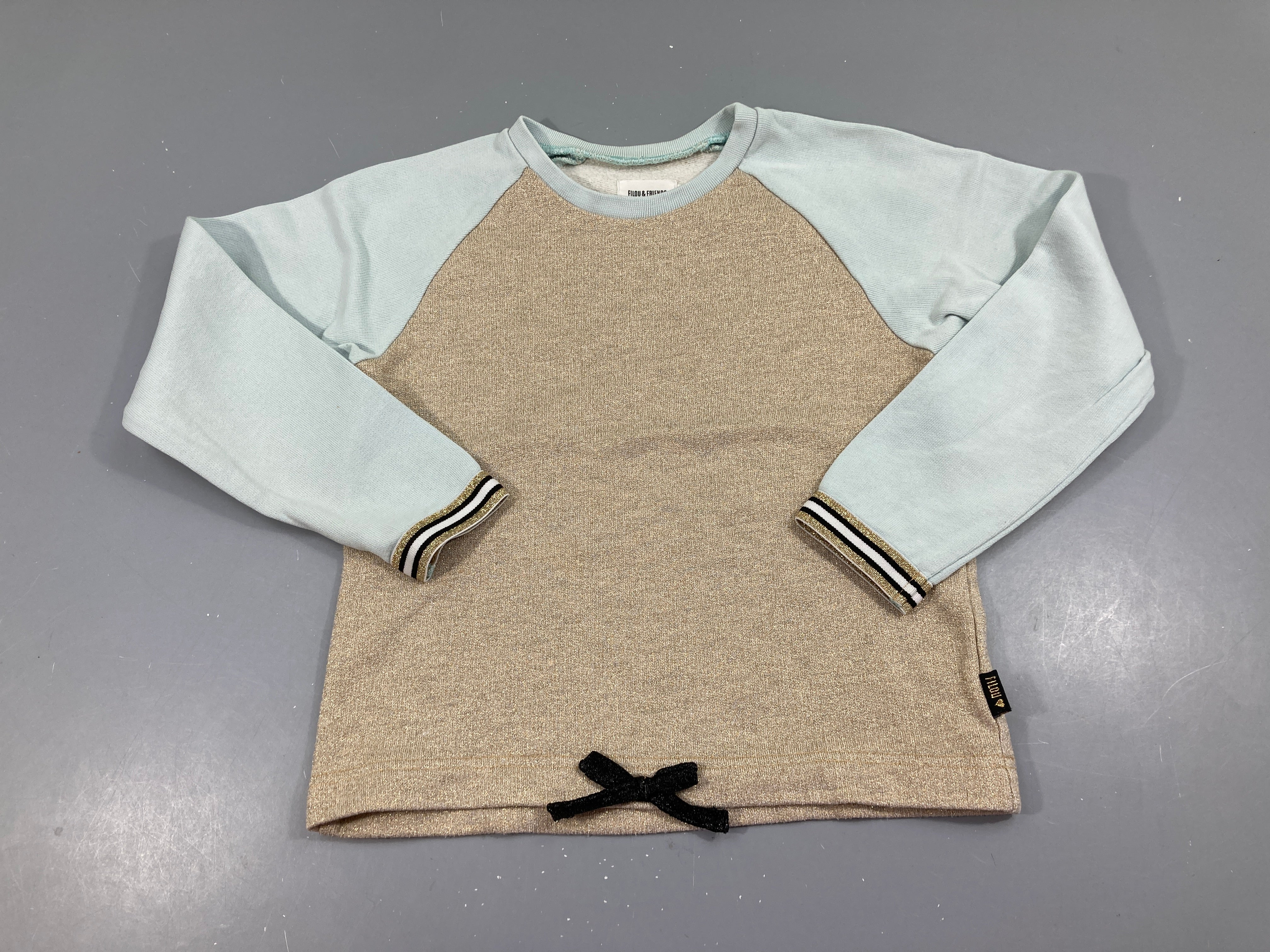 Sweat bleu clair/doré noeud