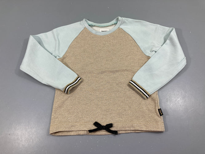 Sweat bleu clair/doré noeud, moins cher chez Petit Kiwi
