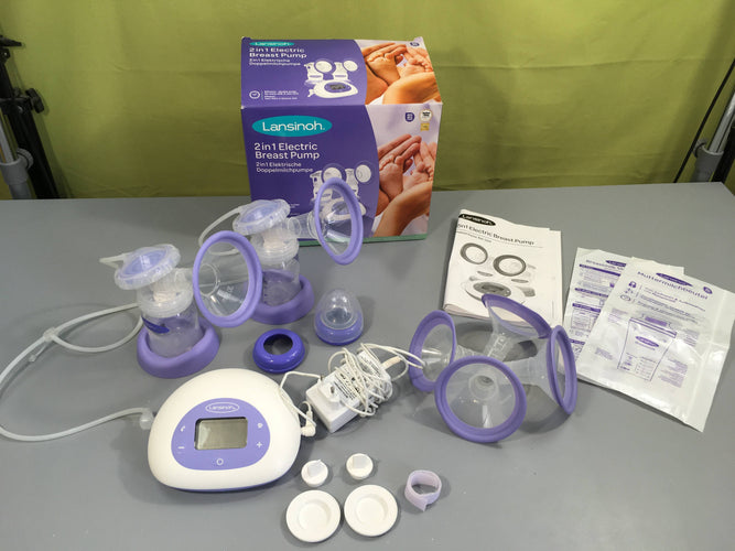 Lansinoh 2in1 electric breast pump, tire-lait éléctrique - complet, moins cher chez Petit Kiwi
