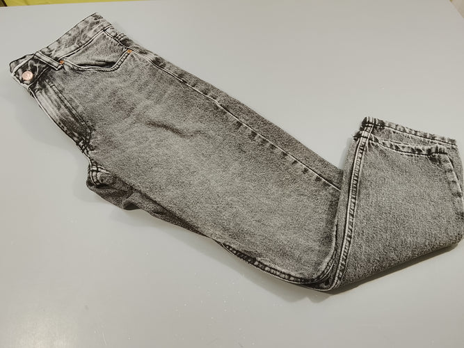 Pantalon denim Straight  gris effet délavé  (36), moins cher chez Petit Kiwi