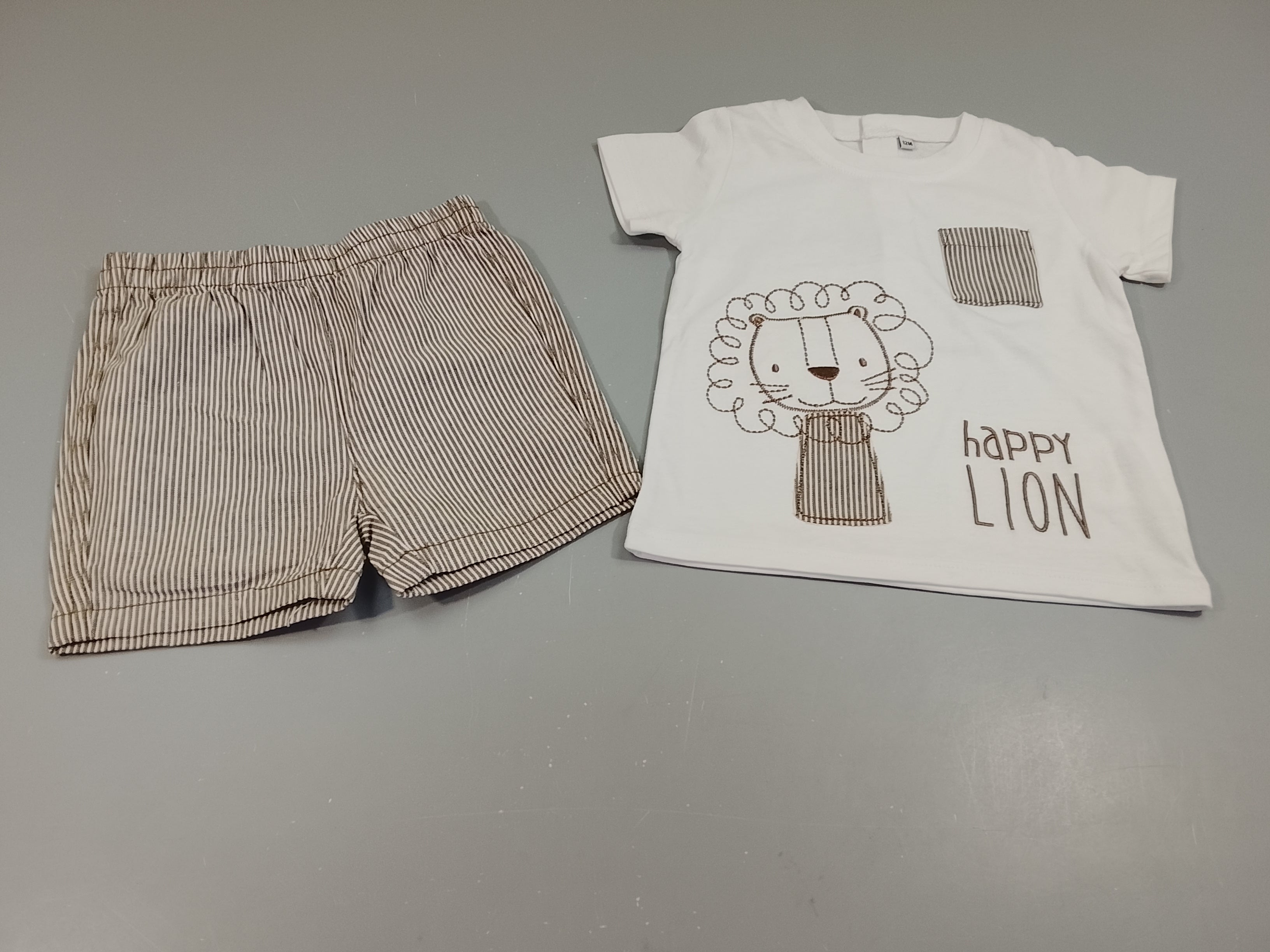 Ensemble T-shirt m.c blanc lion 