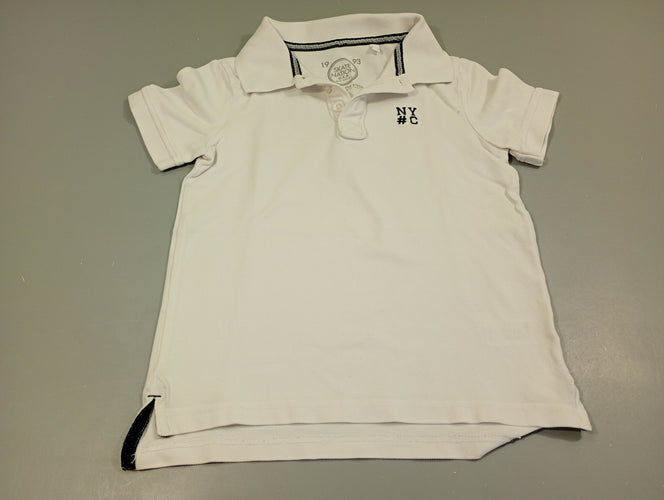 Polo m.c blanc "NY#C", moins cher chez Petit Kiwi