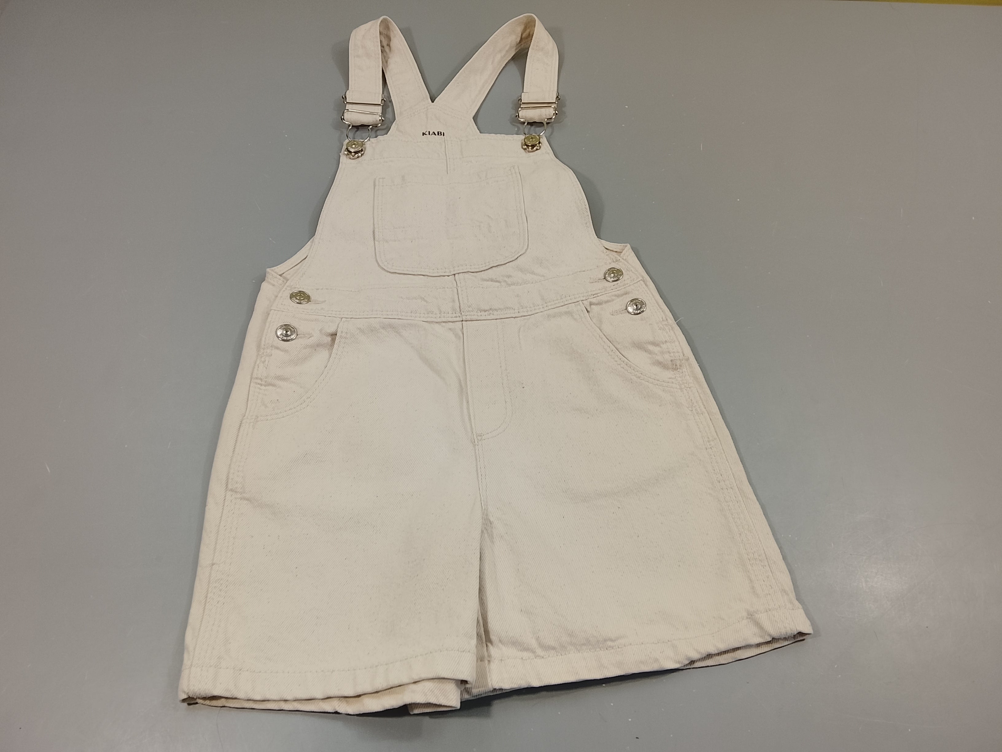 Salopette short denim écru