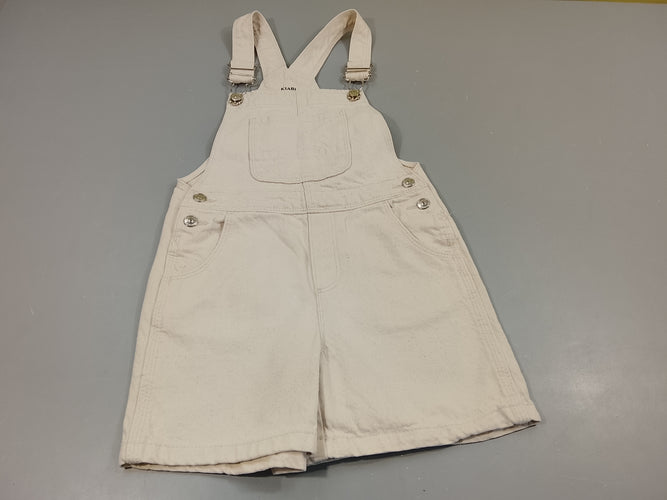 Salopette short denim écru, moins cher chez Petit Kiwi