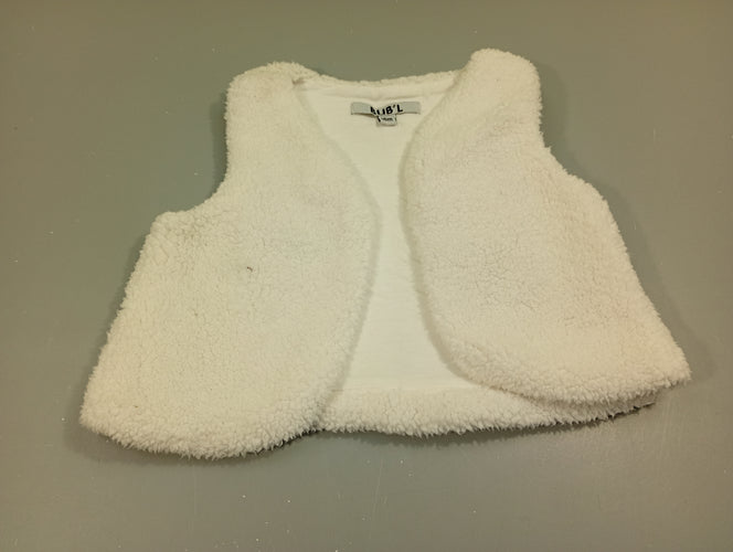 Gilet berger teddy blanc, moins cher chez Petit Kiwi