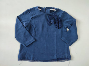 T-shirt m.l bleu marine noeuds en tulle