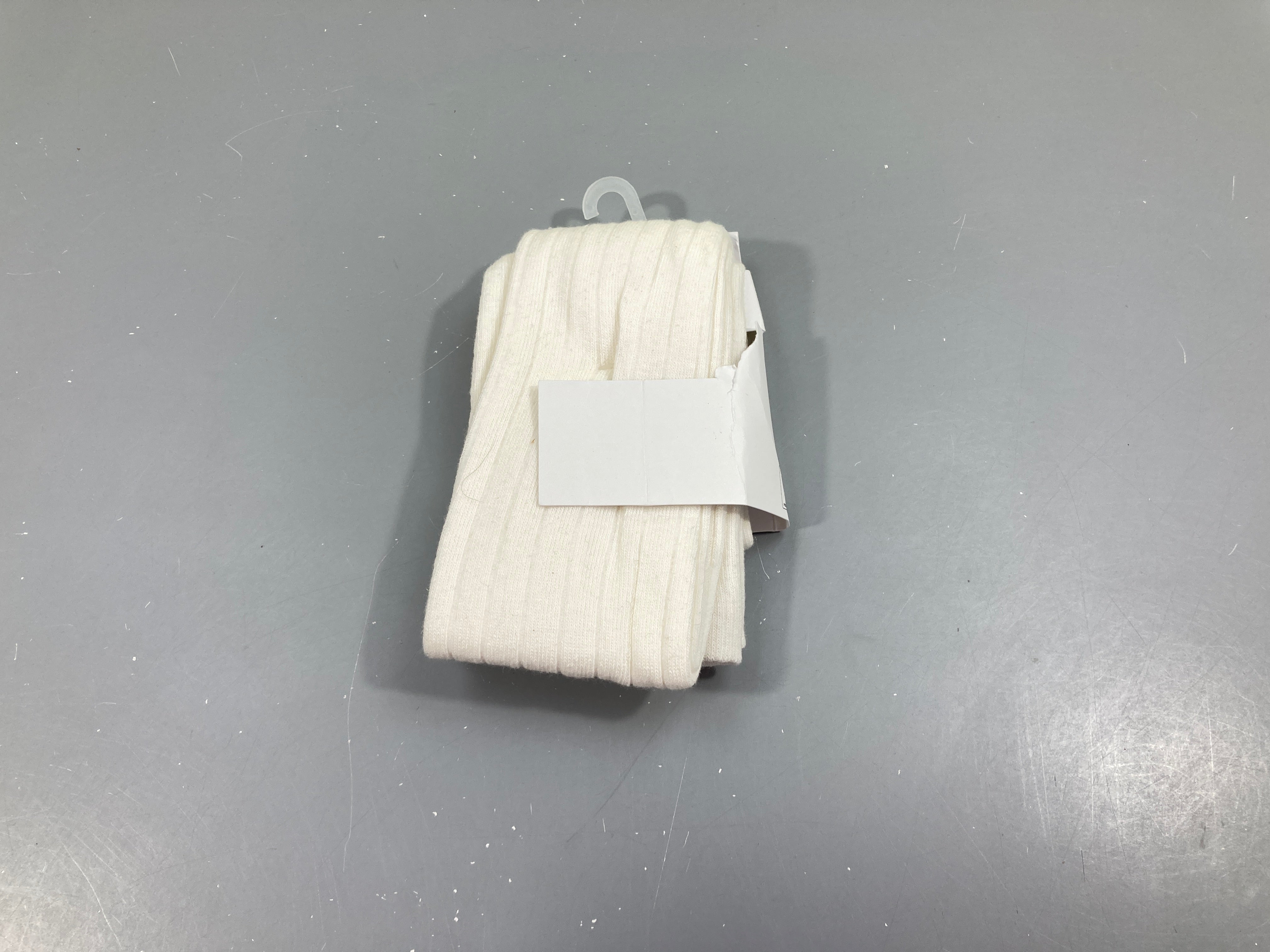 NEUF collants blancs côtelés