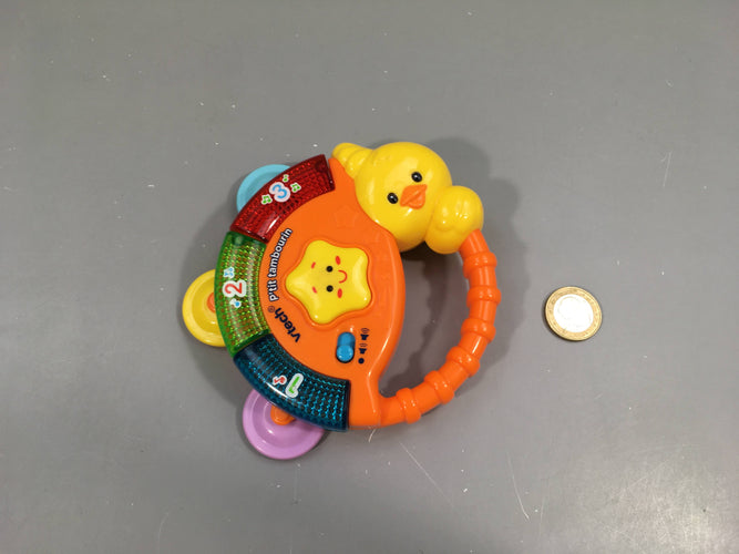 P'tit tambourin, hochet musical et lumineux, moins cher chez Petit Kiwi