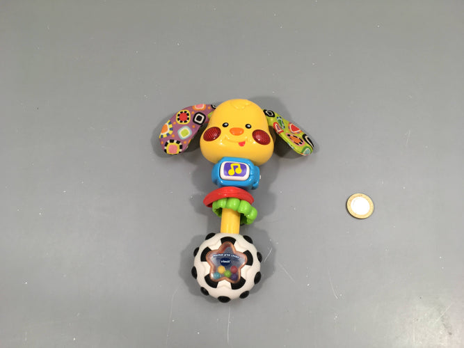 P'tit chien, hochet parlant, musical et lumineux, moins cher chez Petit Kiwi