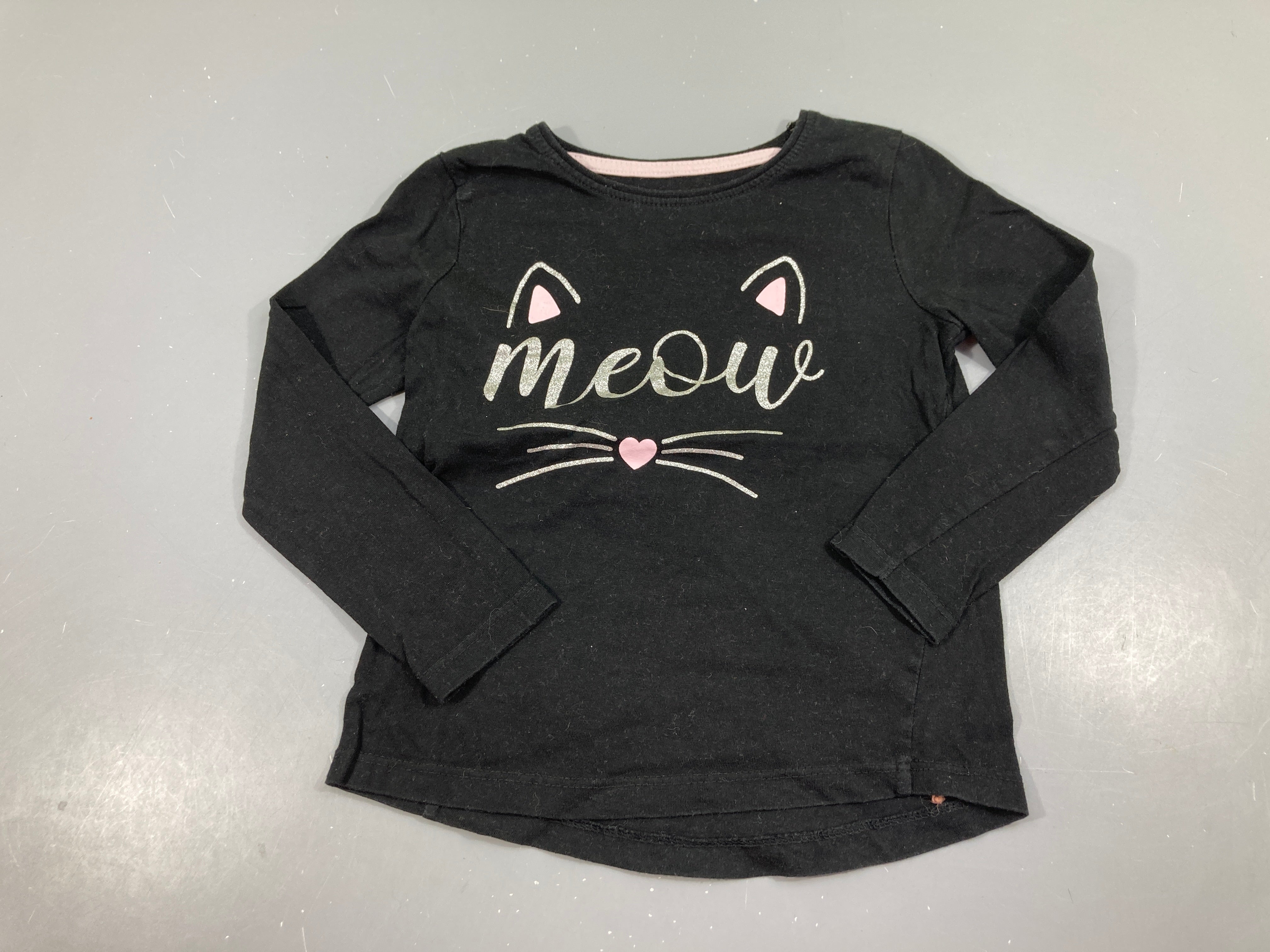 T-shirt m.l noir chat meow