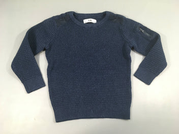 Pull texturé bleu foncé
