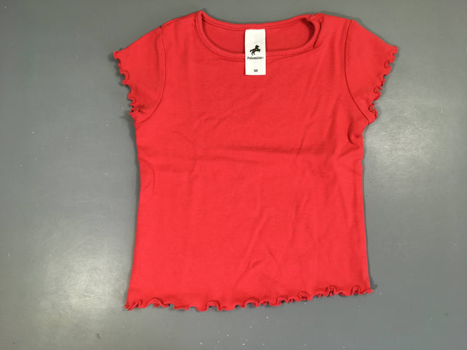 T-shirt m.c rose/rouge froufrous, moins cher chez Petit Kiwi
