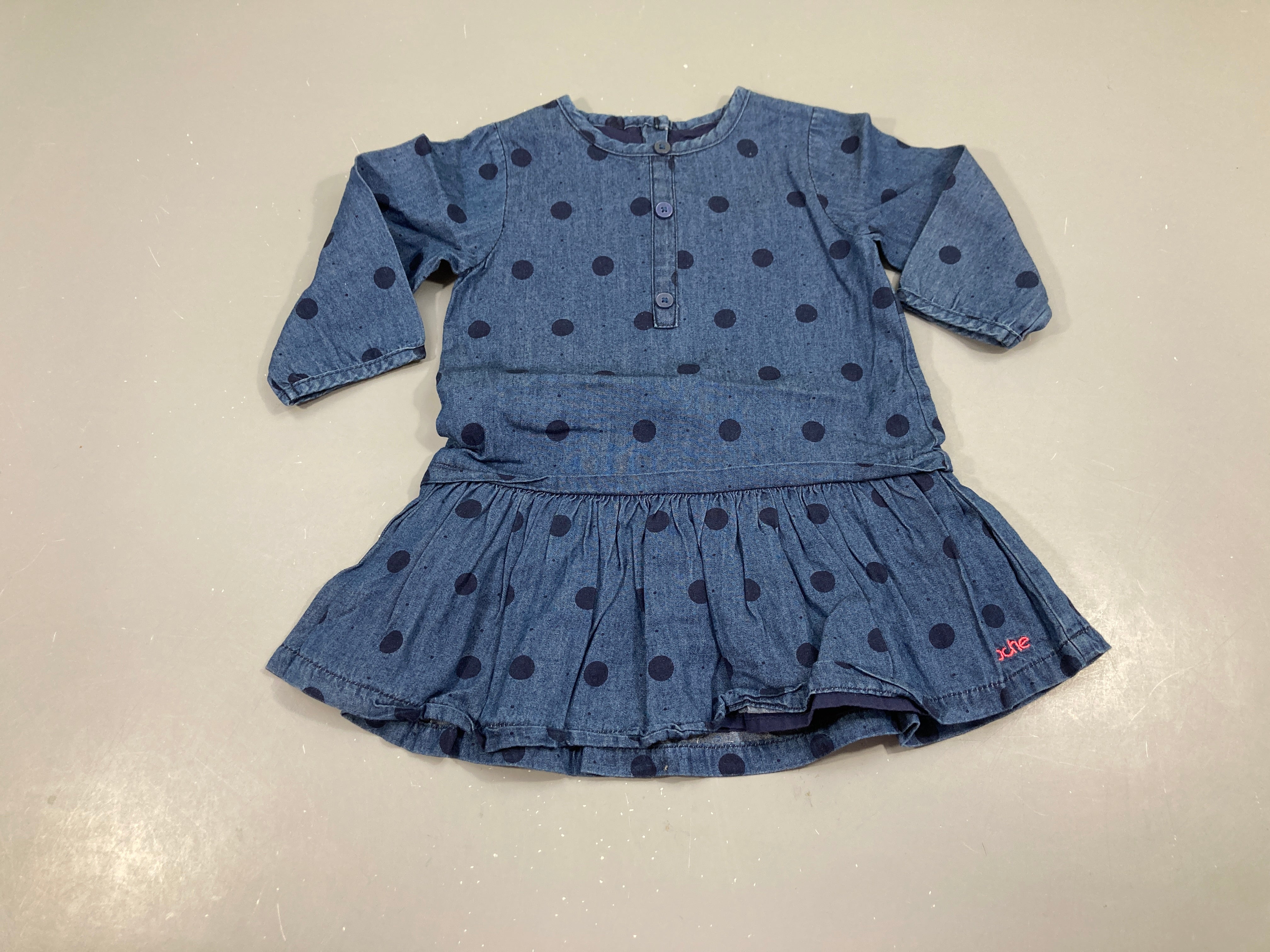 Robe m.l denim pois