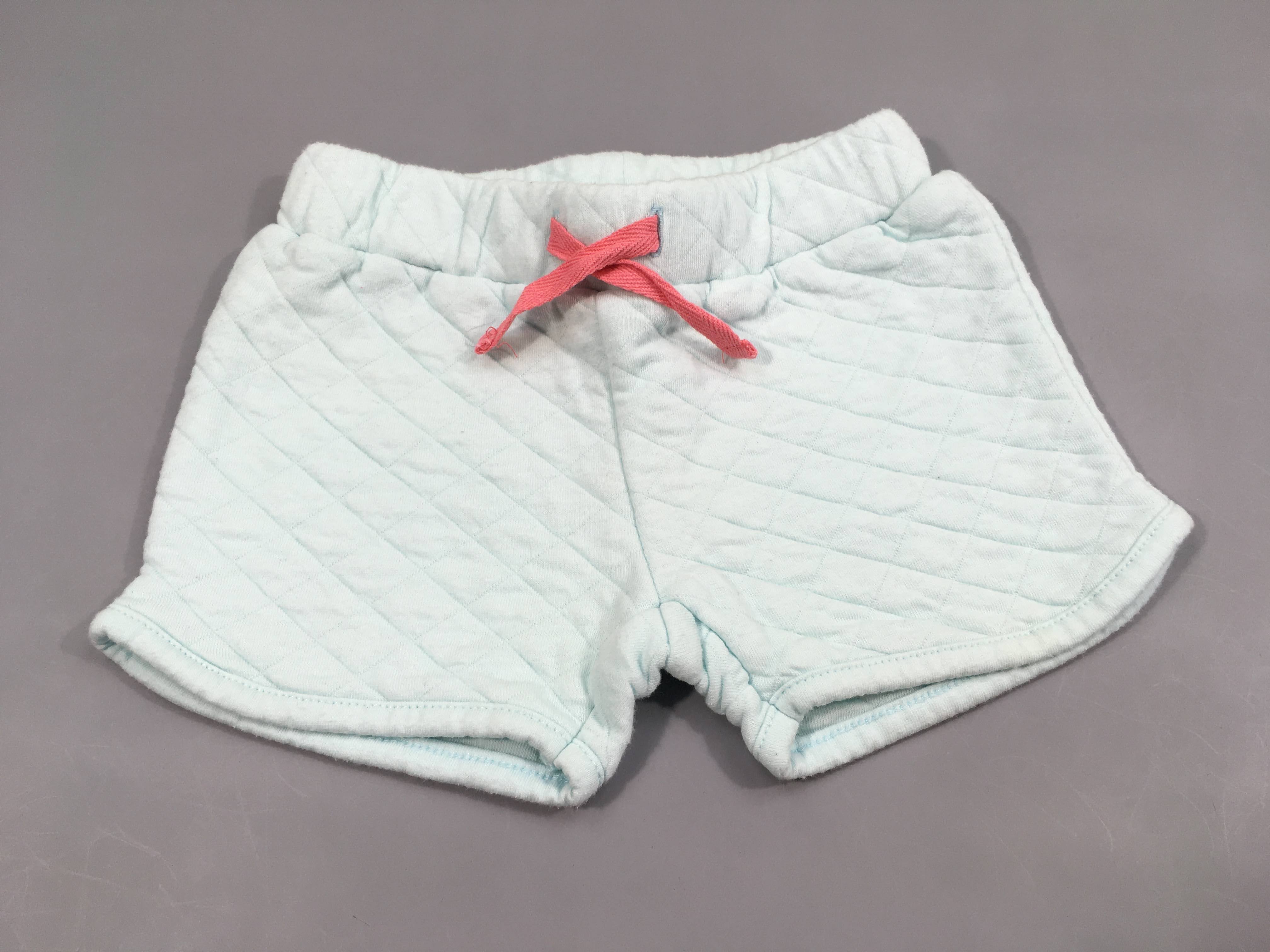 Short molleton texturé losanges bleu clair