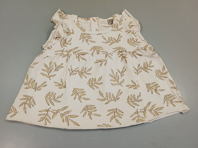 Blouse m.l LPC  écru flammé motifs feuilles beiges, moins cher chez Petit Kiwi