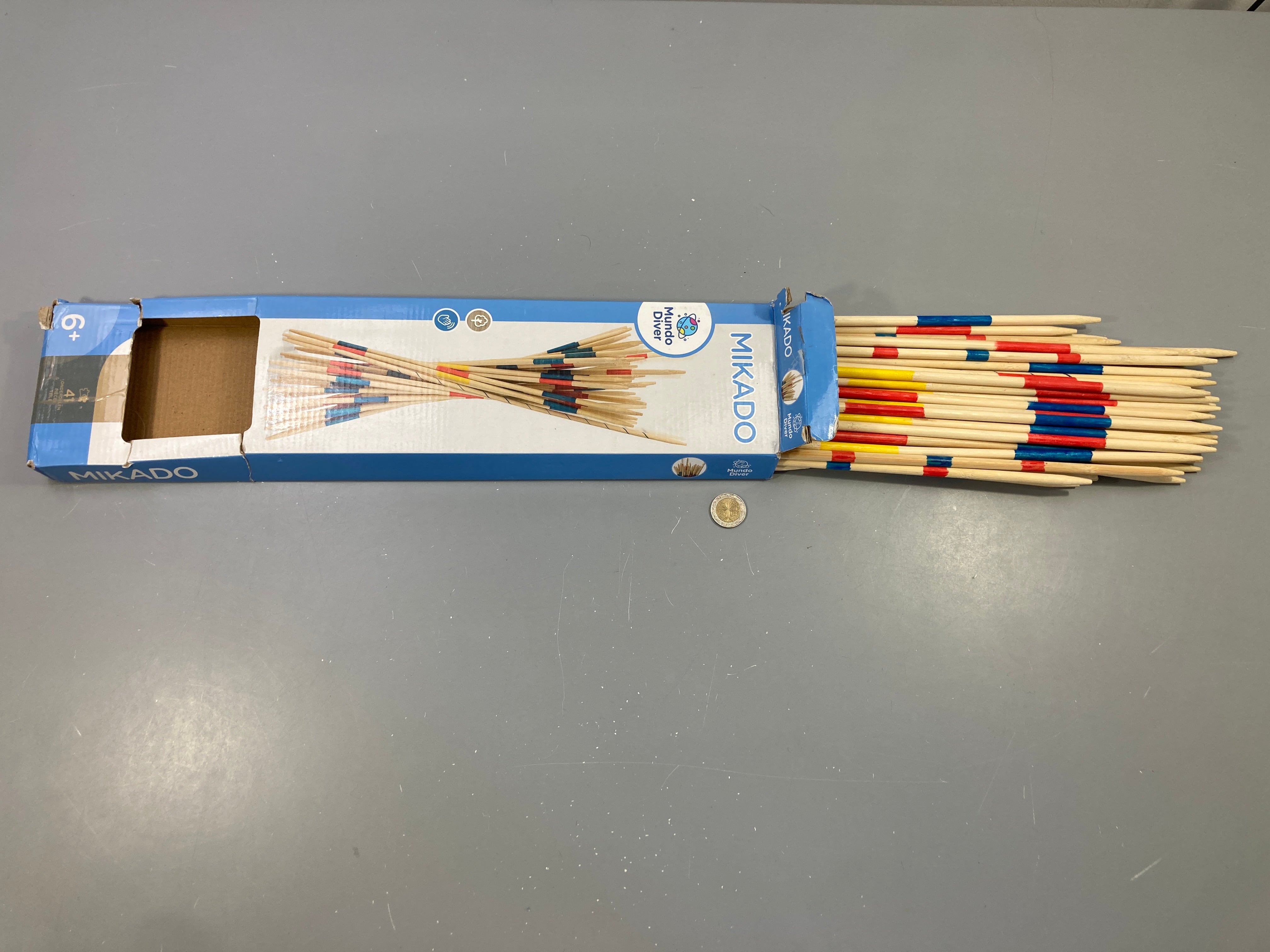 Mikado géants, Mundo Diver, complet, boite abîmée