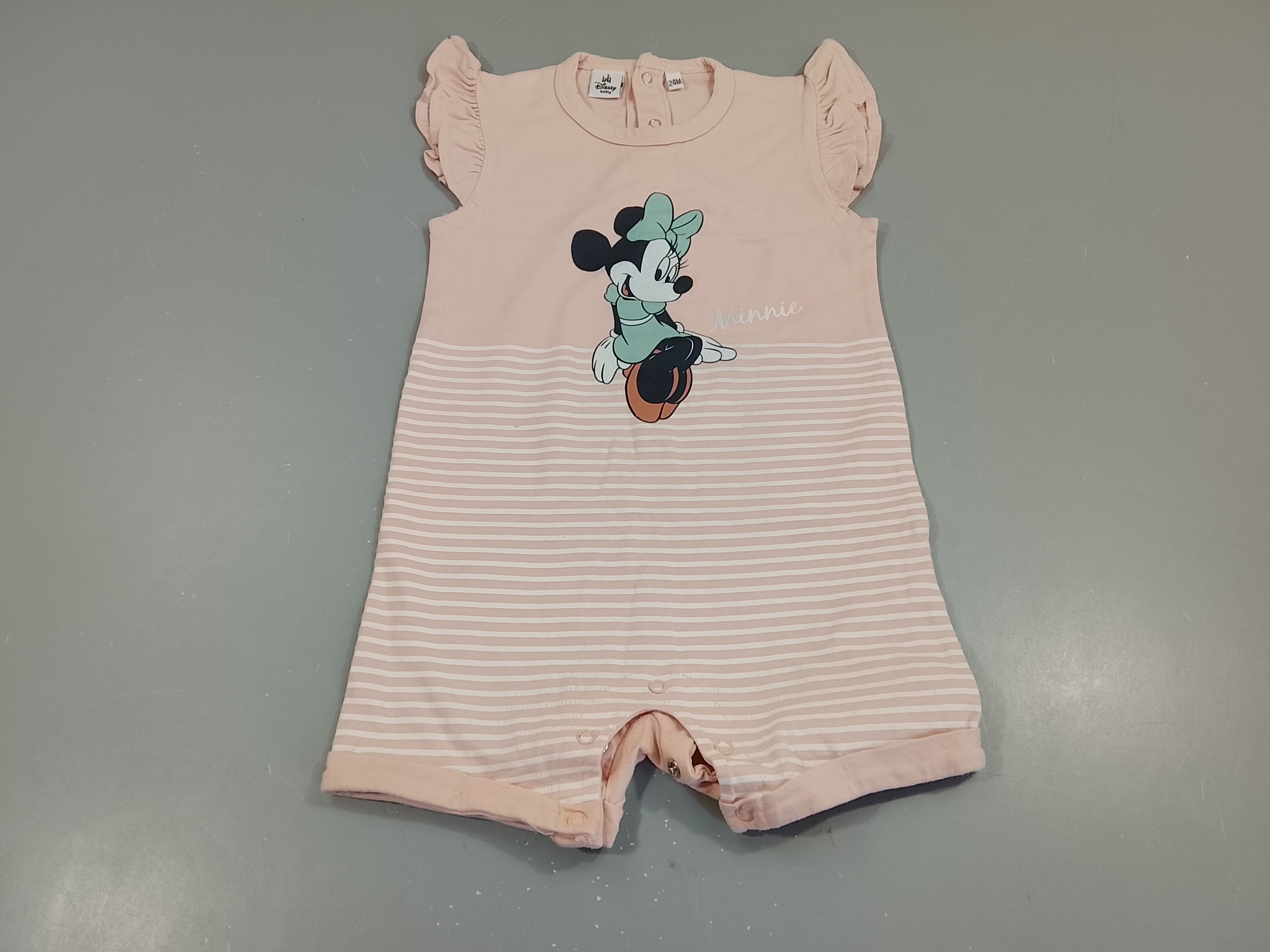 Combishort rse rayé blanc , Minnie