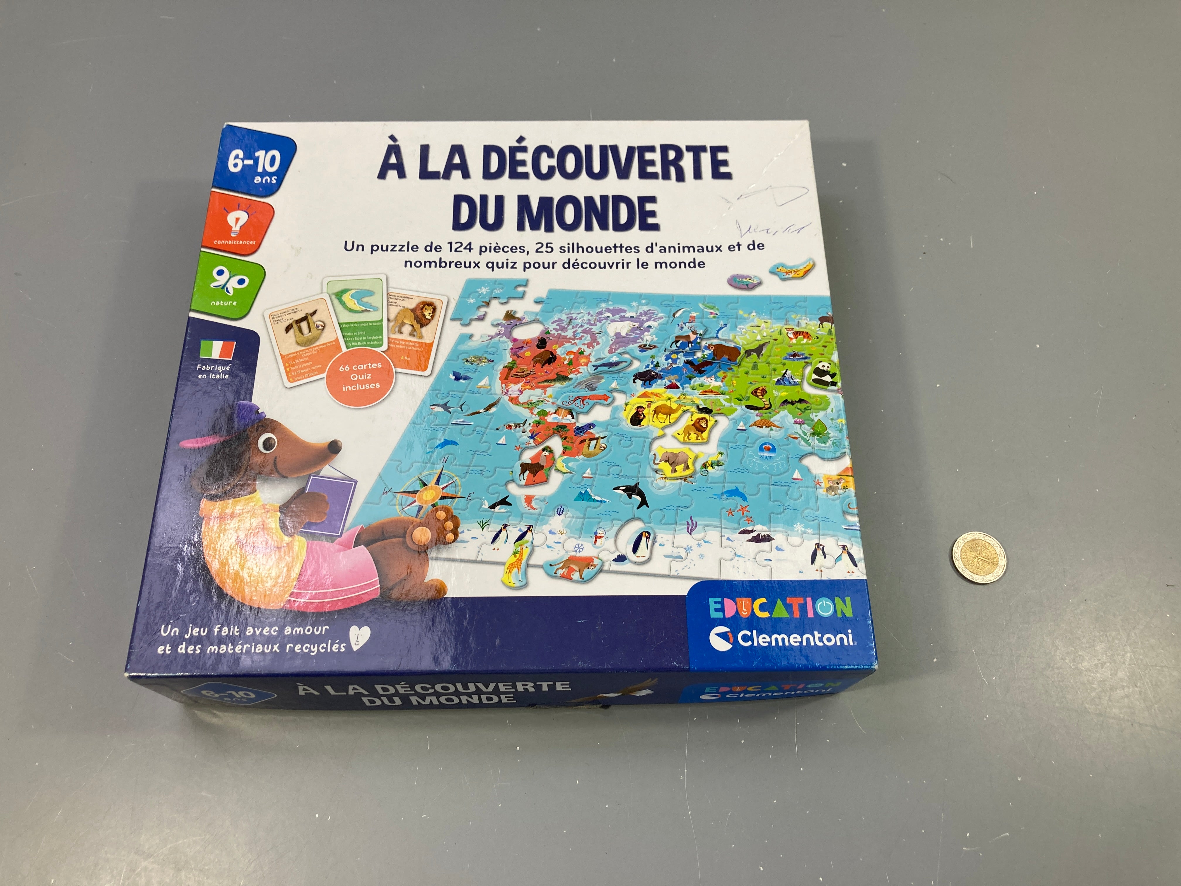 Puzzle A la découverte du monde + cartes quizz, +6a - complet