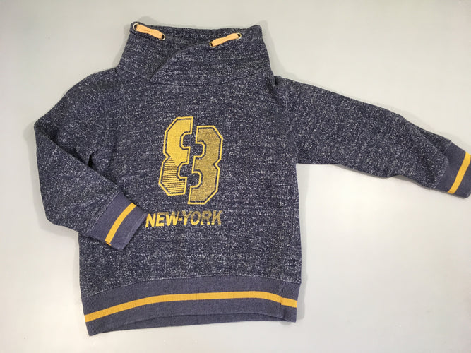 Sweat mailles col snood bleu chiné 8, moins cher chez Petit Kiwi