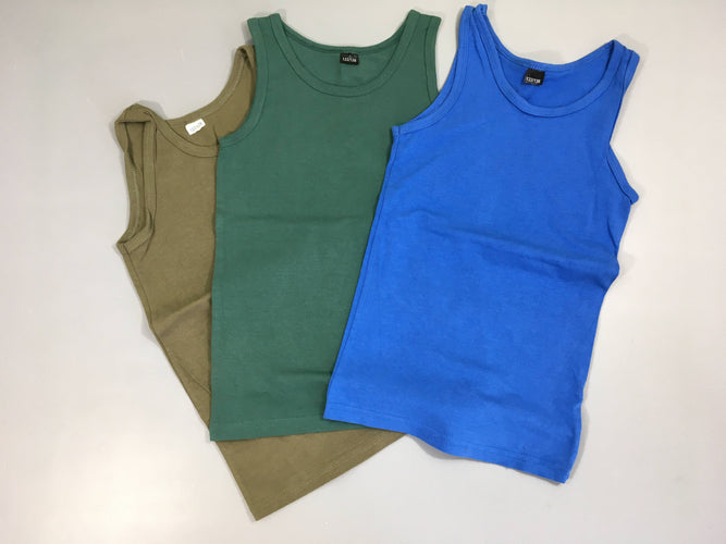 3 chemisettes s.m bleu/vert, moins cher chez Petit Kiwi